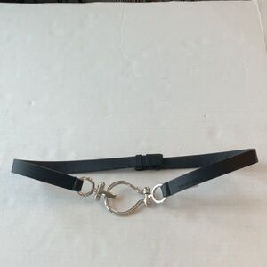 Via Spiga clasp adjustable belt, Black with silver clasp size small